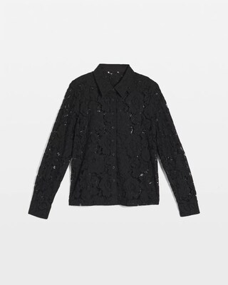 Classic-Fit Collared Lace Shirt | Chico's